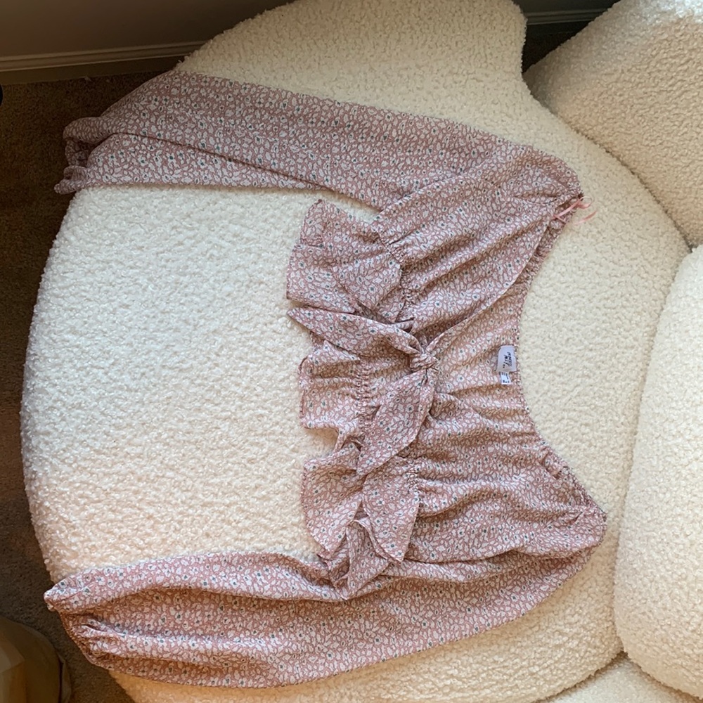 Princess Polly floral tie front blouse